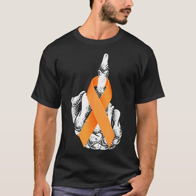 T-shirt Leucémie Cancer Doigt Moyen Sensibilisation à la l (Devant)