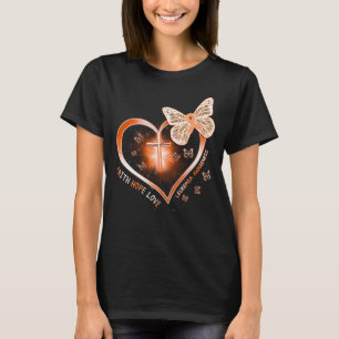 T-shirt leucémie coeur croix cadeau guerrier survivant