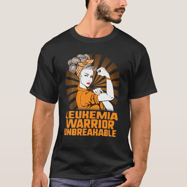 T-shirt Leucémie Guerrier Indestructible Sensibilisation,  (Devant)