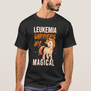 T-shirt Leucémie guerrier Magique Unicorne Orange Ruban He
