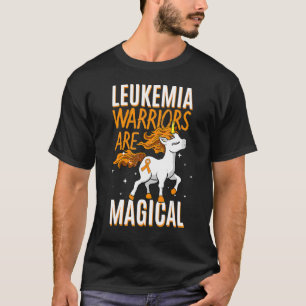 T-shirt Leucémie guerrier Magique Unicorne Orange Ruban He