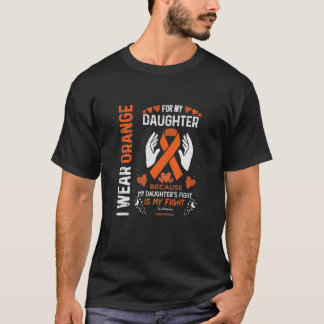 T-shirt Leucémie Sang Cancer Support Je Porte Orange Pour