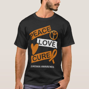 T-shirt Leucémie Sensibilisation Paix Amour Maladie Cure S