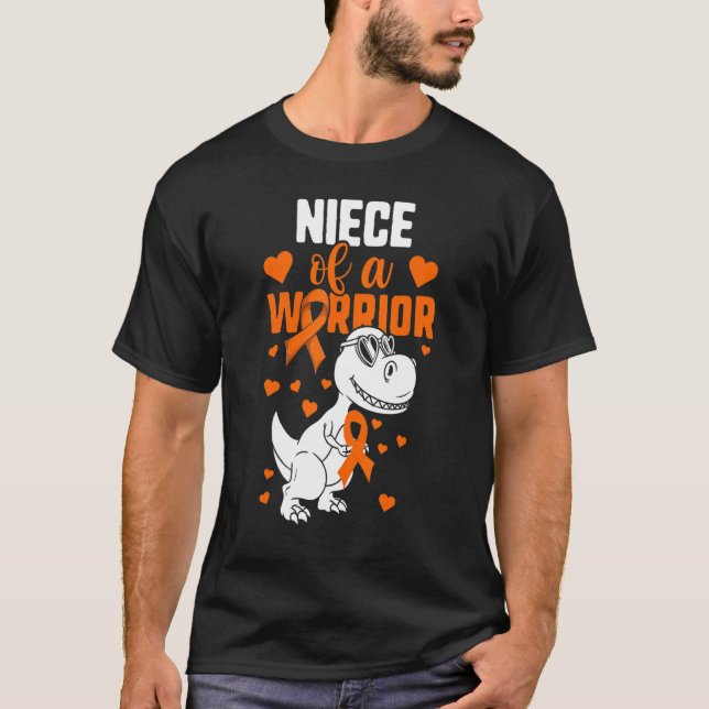 T-shirt Leucémie Tante Oncle Filles Nièce D'Un Guerrier Di (Devant)