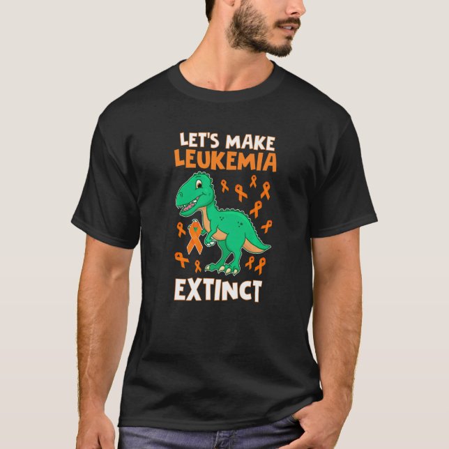 T-shirt Leukemia Dinosaur Orange Ribbon Hematologist Repti (Devant)