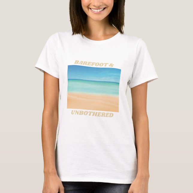 T-shirt L'évasion de la plage pieds nus et sans problème (Devant)