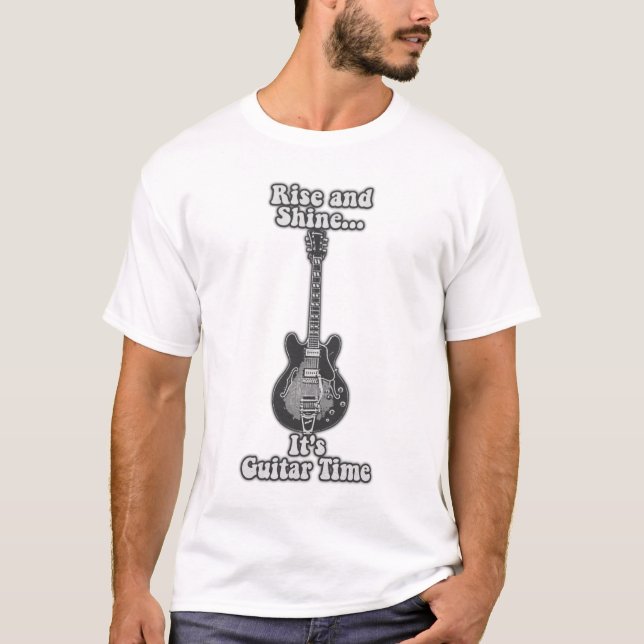 T-shirt Lève-toi et brille. C'est l'heure de la guitare. n (Devant)
