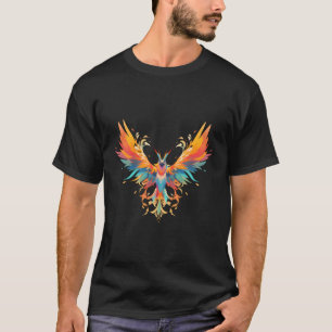 T-shirt Levée Phoenix feu coloré Oiseau Open Wing Rebirt