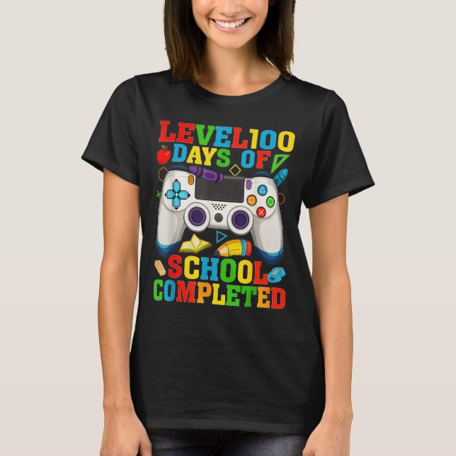 T-shirt Level 100 Days Of School Unlocked Boys 100th Day O (Devant)