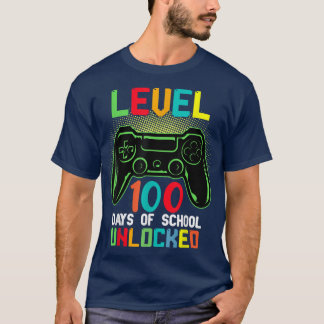 T-shirt Level 100 Days Of School Unlocked Gamer Video Game