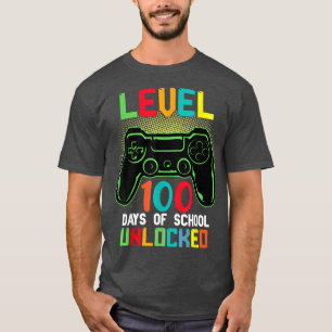 T-shirt Level 100 Days Of School Unlocked Gamer Video Game