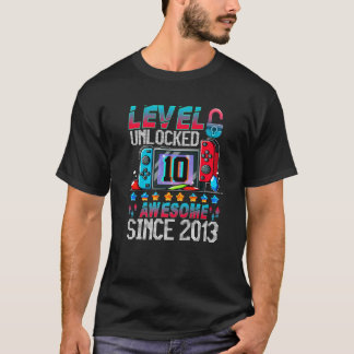 T-shirt Level 10 Unlocked Awesome 2013 Video Game 10th Bir