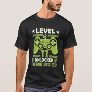 T-shirt Level 11 Unlocked Video Gamer 11Th Bday Gaming 11