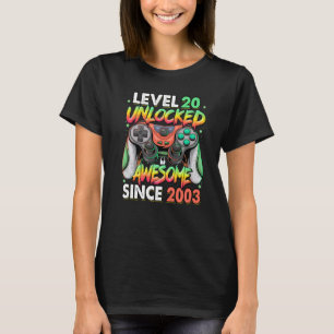 T-shirt Level 20 Awesome Since 2003 20th Birthday
