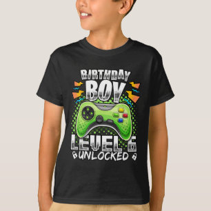 T-shirt Level 6 Vidéo Game 6th Birthday Gamer Gif