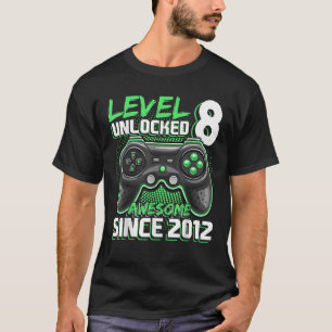 T-shirt Level 8 Awesome 2012 Video Game 8th Birth