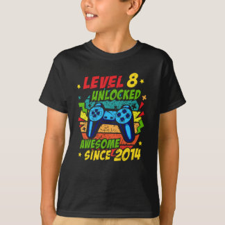 T-shirt Level 8 Awesome 2014 Game 8th Birthday