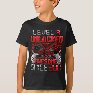 T-shirt Level 9 Unlocked 9 Year Old For Boys 9th Birthday 