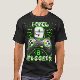 T-shirt Level 9 Video Game 9th Birthday Gamer Boy