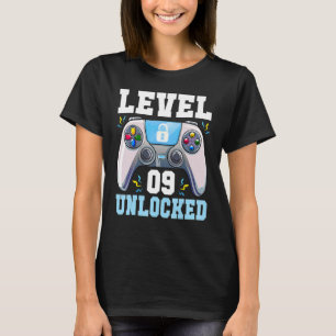T-shirt Level 9 Video Game 9th Birthday Gamer Boy