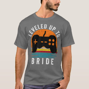 T-shirt Leveled jusqu'à la mariée, amusant joueur de jeu h