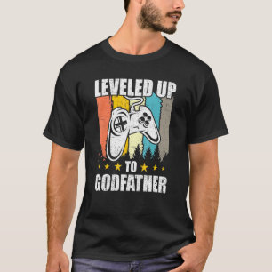 T-shirt Leveled Jusqu'Au Parrain Vidéo Gamer Jeu