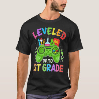 T-shirt Leveled Up To 1st Grade Gamer Back To School Stude