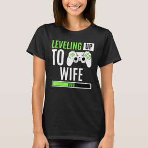 T-shirt Leveling Jusqu'À Femme Jeu Fiançailles Mariée Anno