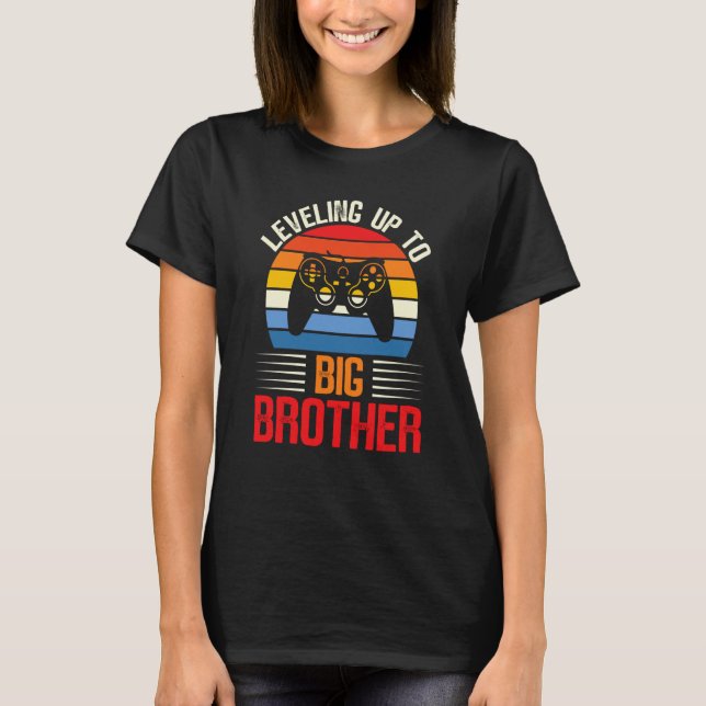 T-shirt Leveling up to Big Brother Promoted To Big Brother (Devant)