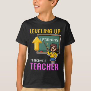 T-shirt Levelup Enseignant Ck À L'École Amusante Gamer Fil