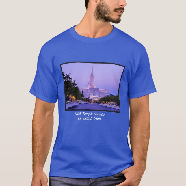 T-shirt Lever de soleil abondant de temple mormon de LDS - (Devant)