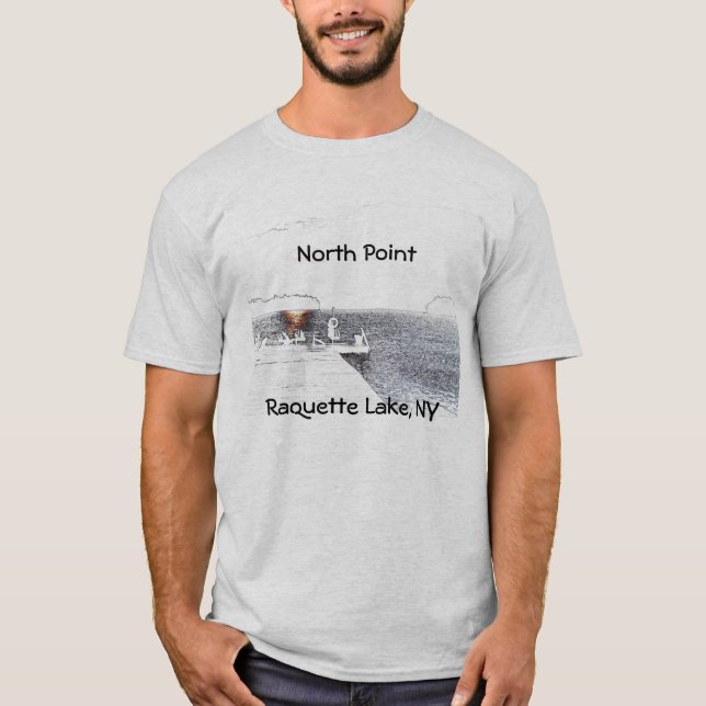 T-shirt lever de soleil (carte-PLEIN), lac du nord (Devant)
