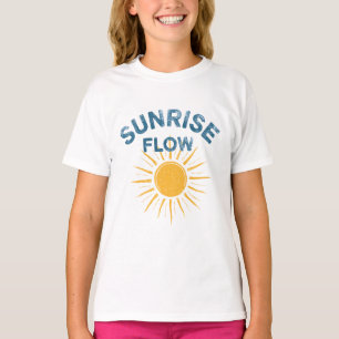 T-shirt Lever de soleil Flow Retro Graphique Soleil   Tee-