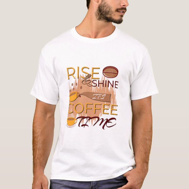 T-shirt lever et briller c'est le temps du café (Devant)