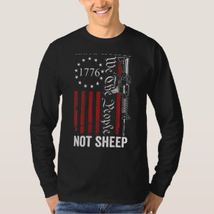 T-shirt Lever Loups Pas Moutons Pro Guns Ar15 Drapeau Usa