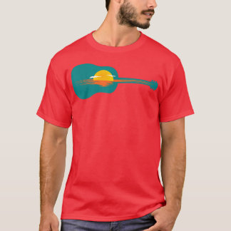 T-shirt lever ou coucher de soleil sur la Guitare