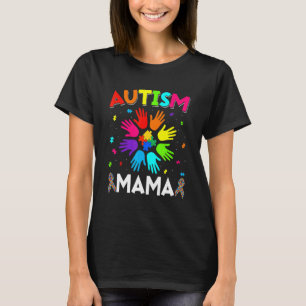 T-shirt Levez la main Autism Awareness Mama Soutien à la f