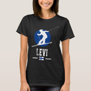 T-shirt Levi Finlande Station de ski Finlande Laponie Ski 