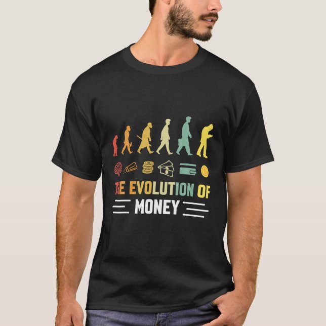 T-shirt L'Évolution De L'Argent Bitcoin Céleri Primitive T (Devant)