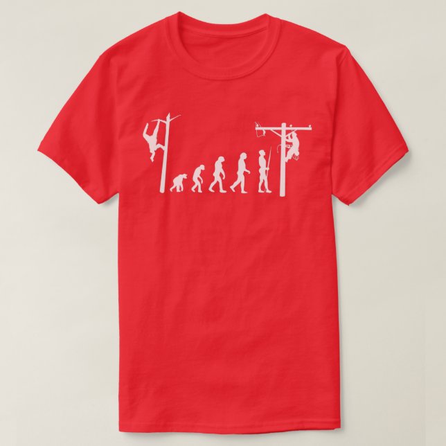 T-shirt l'évolution de l'électricien blanc (Design devant)