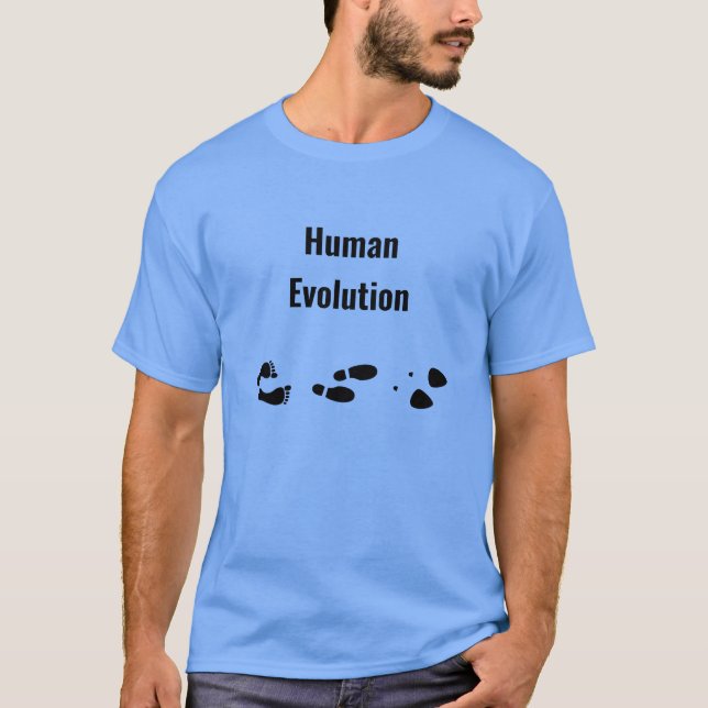 T-shirt L'évolution humaine pieds nus pour guérir (Devant)