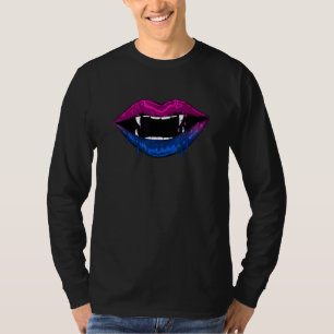 T-shirt Lèvres Bisexuées Vampire Goth Halloween Bi Pride V