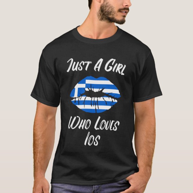 T-shirt Lèvres Bouche Aimer Grec Drapeau Ios (Devant)