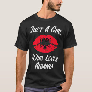T-shirt Lèvres Bouche Amour Drapeau Albanais Albanie
