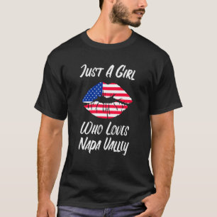 T-shirt Lèvres Bouche Amour Drapeau Américain Napa Valley