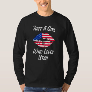 T-shirt Lèvres Bouche Amour Drapeau Américain Utah