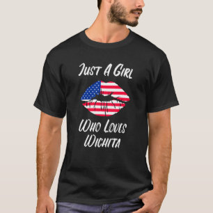 T-shirt Lèvres Bouche Amour Drapeau Américain Wichita