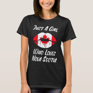 T-shirt Lèvres Bouche Amour Drapeau Canadien Nouvelle-Écos