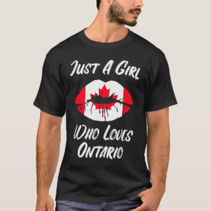 T-shirt Lèvres Bouche Amour Drapeau Canadien Ontario