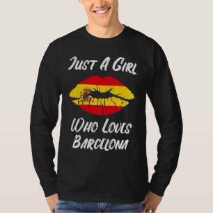 T-shirt Lèvres Bouche Amour Drapeau Espagnol Barcelone